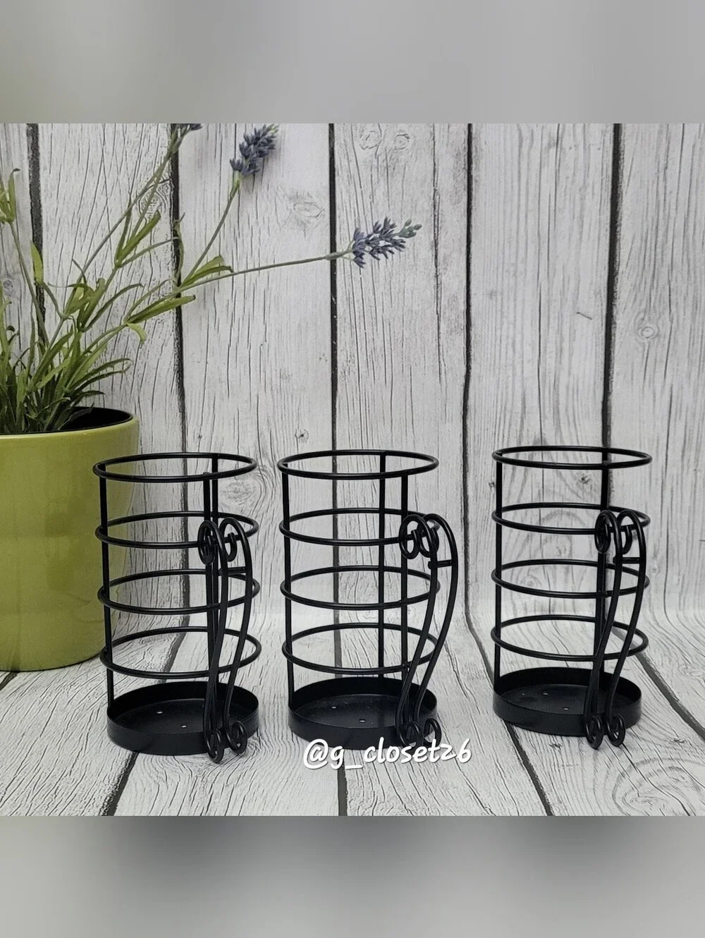 Black Spiral Metal Utensil Holders - Stylish Cutlery Organizer